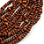 Statement Multistrand Layered Bib Style Wood Bead Necklace In Brown - 50cm Shortest/ 70cm Longest Strand - view 5