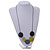 Multicoloured Wood Coin Bead Grey Cotton Cord Necklace - 94cm L (Max Length) Adjustable - view 4