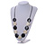 Black/ Off White Coin Wood Bead with Black Cotton Cords Necklace - 86cm L (Max Length) Adjustable - view 3