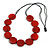 Melange Red Wood Coin Bead Black Cotton Cord Necklace - 84cm L (Max Length) Adjustable - view 3