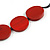 Melange Red Wood Coin Bead Black Cotton Cord Necklace - 84cm L (Max Length) Adjustable - view 5