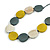 Grey/ Off White/ Dusty Yellow Wood Coin Bead Grey Cotton Cord Necklace - 86cm L (Max Length) Adjustable - view 3