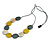Grey/ Off White/ Dusty Yellow Wood Coin Bead Grey Cotton Cord Necklace - 86cm L (Max Length) Adjustable - view 5