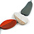 Geometric Melange Orange/ White/ Grey Wood Bead Black Cotton Cord Necklace - 94cm L (Max Length) Adjustable - view 4