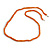 Long Multistrand Twisted Glass Bead Necklace (Orange, Transparent) - 120cm L - view 5