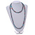 Long Multistrand Twisted Glass Bead Necklace (Light Blue, Red, Transparent) - 120cm L - view 2