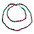 Long Multistrand Twisted Glass Bead Necklace (Light Blue, Red, Transparent) - 120cm L - view 4