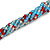 Long Multistrand Twisted Glass Bead Necklace (Light Blue, Red, Transparent) - 120cm L - view 3
