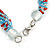 Long Multistrand Twisted Glass Bead Necklace (Light Blue, Red, Transparent) - 120cm L - view 5