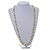 Light Green/ White Glass Bead Long Necklace - 84cm Long - view 2