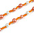 Peach Orange/ White Glass Bead Long Necklace - 84cm Long - view 3