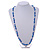 Blue/ White Glass Bead Long Necklace - 84cm Long - view 2