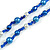 Blue/ White Glass Bead Long Necklace - 84cm Long - view 3