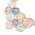 Pastel Multi Matte Enamel Hammered Disc Cluster Necklace In Silver Tone - 40cm L/ 6cm Ext - view 4