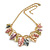 Pastel Multicoloured Matte Enamel Leaf Necklace In Gold Tone - 40cm L/ 5cm Ext - 40cm L/ 6cm Ext - view 3
