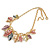 Pastel Multicoloured Matte Enamel Leaf Necklace In Gold Tone - 40cm L/ 5cm Ext - 40cm L/ 6cm Ext - view 4