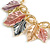 Pastel Multicoloured Matte Enamel Leaf Necklace In Gold Tone - 40cm L/ 5cm Ext - 40cm L/ 6cm Ext - view 5