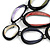 V-Shape Pastel Multicoloured Matte Enamel Oval Cluster Necklace In Black Tone - 40cm L/ 6cm Ext - view 6