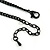 V-Shape Pastel Multicoloured Matte Enamel Oval Cluster Necklace In Black Tone - 40cm L/ 6cm Ext - view 7