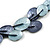 Metallic Blue/ Violet Blue Matte Enamel Leaf Necklace In Black Tone - 40cm L/ 6cm Ext - view 3
