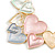 Pastel Multicoloured Matte Enamel Heart Cluster Necklace In Gold Tone - 40cm L/ 6cm Ext - view 5