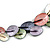 Pastel Multicoloured Matte Enamel Leaf Necklace In Black Tone - 40cm L/ 6cm Ext - view 3