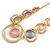 Statement Gold Tone Graduated Hammered Circle Necklace in Pastel Multi - 43cm L/ 6cm Ext - view 4
