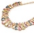 Statement Gold Tone Graduated Frill Motif Necklace in Pastel Multi - 40cm L/ 6cm Ext - view 6