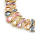Statement Gold Tone Graduated Frill Motif Necklace in Pastel Multi - 40cm L/ 6cm Ext - view 4