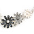 Metallic White/ Metallic Silver Matte Enamel Daisy Cluster Necklace In Silver Tone - 42cm L/ 6cm Ext - view 5