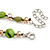 3 Strand Brown/ Green Shell Nugget and Topaz Crystal Bead Necklace with Silver Tone Closure - 50cm L/ 6cm Ext - view 5