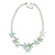 Pastel Green/ Mint/ Light Blue Hammered Enamel Starfish Necklace in Silver Tone - 42cm L/ 6cm Ext - view 5