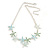 Pastel Green/ Mint/ Light Blue Hammered Enamel Starfish Necklace in Silver Tone - 42cm L/ 6cm Ext - view 6