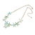 Pastel Green/ Mint/ Light Blue Hammered Enamel Starfish Necklace in Silver Tone - 42cm L/ 6cm Ext - view 4