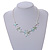 Pastel Green/ Mint/ Light Blue Hammered Enamel Starfish Necklace in Silver Tone - 42cm L/ 6cm Ext - view 2