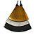 Gold/ Metallic Silver/ Black Geometric Triangular Wood Pendant with Long Black Cotton Cord Necklace - 9cm L Pendant/ 100cm L/ (max length) - Adjust