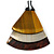 Gold/ Metallic Silver/ Brown Geometric Triangular Wood Pendant with Long Black Cotton Cord Necklace - 9cm L Pendant/ 100cm L/ (max length) - Adjust - view 1