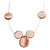 Delicate Floating Light Brown Shell Bead Wire Necklace in Silver Tone - 44cm L
