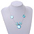 Delicate Floating Light Blue Shell Bead Wire Necklace in Silver Tone - 44cm L - view 2