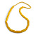 Yellow Wood and Ceramic Bead Cotton Cord Necklace - 68cm Long