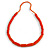 Orange Wood and Ceramic Bead Cotton Cord Necklace - 68cm Long - view 4