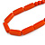 Orange Wood and Ceramic Bead Cotton Cord Necklace - 68cm Long - view 3