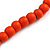 Orange Wood and Ceramic Bead Cotton Cord Necklace - 68cm Long - view 5