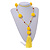 Banana Yellow Glass Bead, Pom Pom, Tassel Long Necklace - 88cm L/ 17cm Tassel - view 2