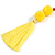 Banana Yellow Glass Bead, Pom Pom, Tassel Long Necklace - 88cm L/ 17cm Tassel - view 8