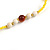 Banana Yellow Glass Bead, Pom Pom, Tassel Long Necklace - 88cm L/ 17cm Tassel - view 7