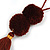 Deep Brown Pom Pom, Glass Bead, Tassel Long Necklace - 88cm L/ 17cm Tassel - view 8