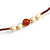 Deep Brown Pom Pom, Glass Bead, Tassel Long Necklace - 88cm L/ 17cm Tassel - view 5