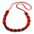 Red Square Ceramic Bead Cotton Cord Necklace - 90cm Long - view 3