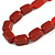 Red Square Ceramic Bead Cotton Cord Necklace - 90cm Long - view 4